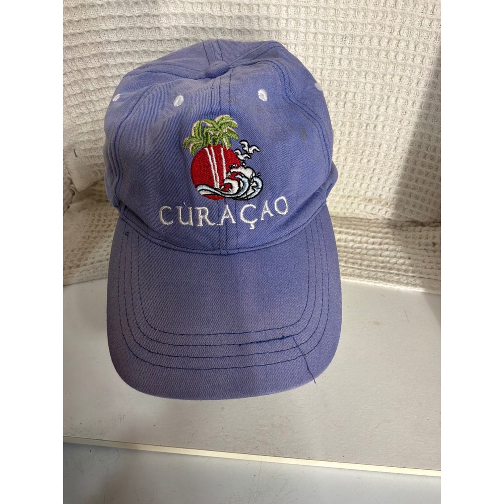 [Beachcore] Unisex Rima Curaçao Souvenir Baseball Cap OS Periwinkle Blue